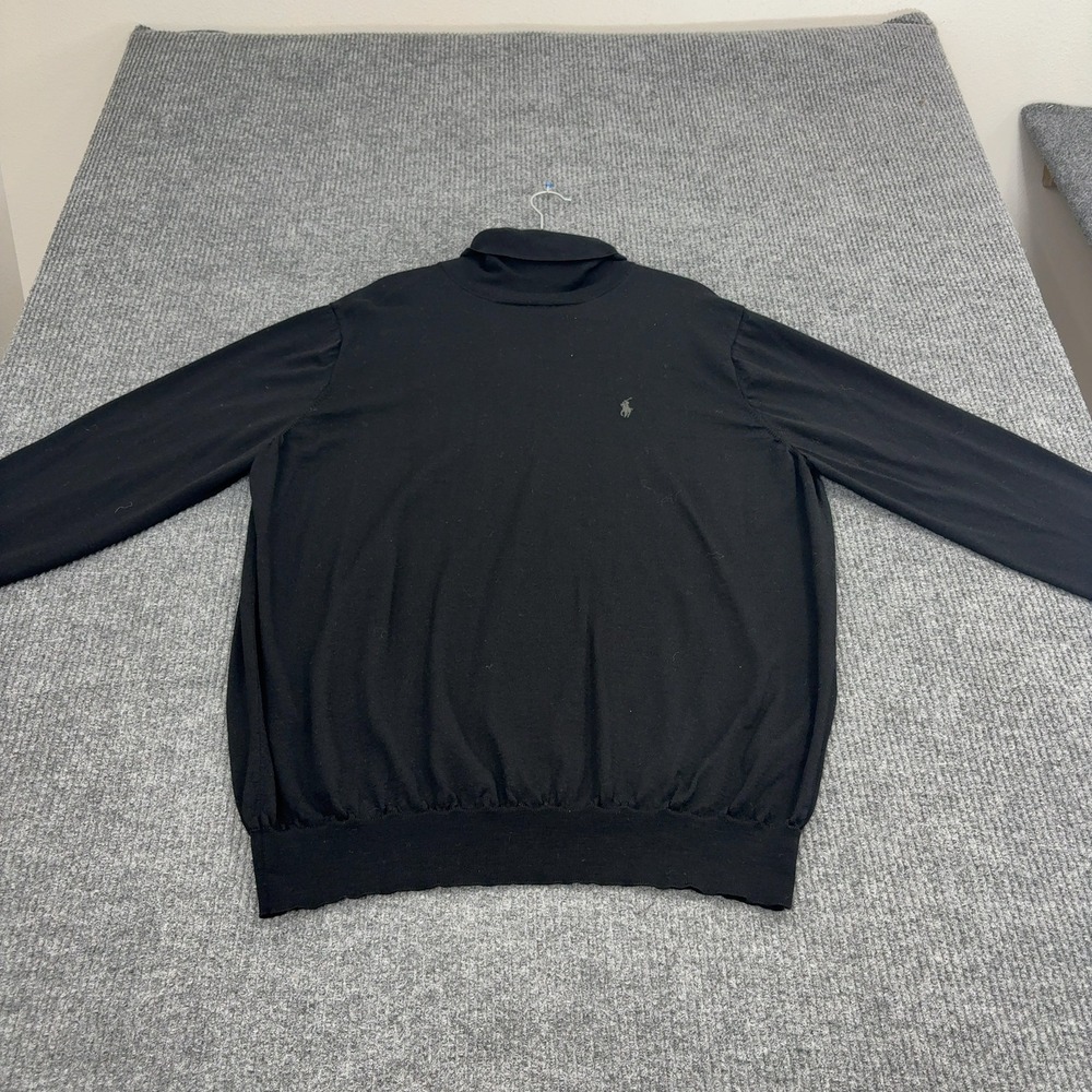 Polo Ralph Lauren Sweater‎ Mens Black Wool Turtleneck Pullover Classic Preppy